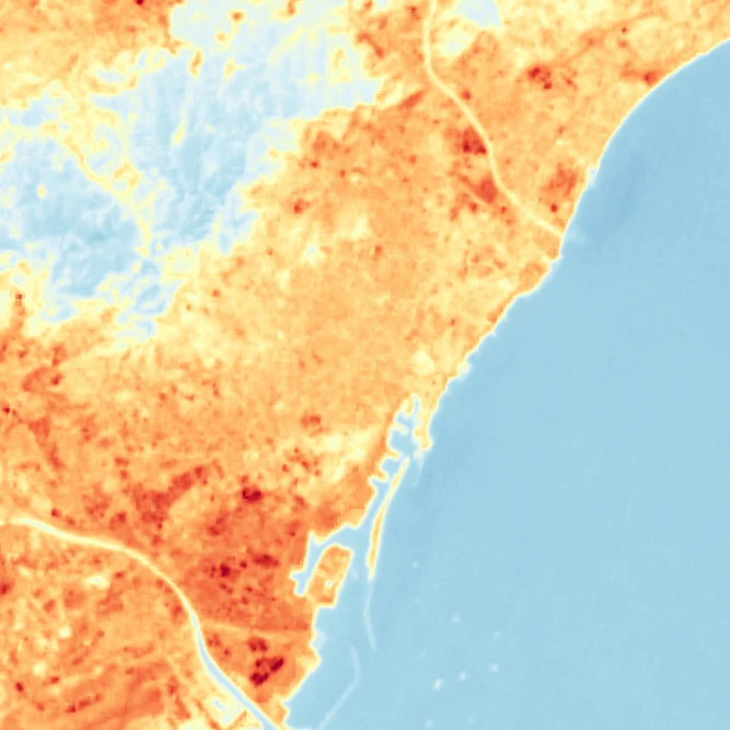 Barcelona surface temperature