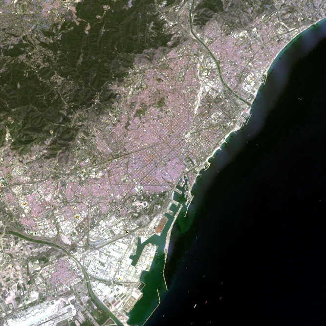 Barcelona satellite view